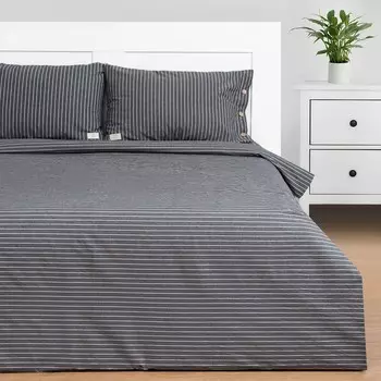 Постельное бельё 1.5-спальное «Этель» Quiet shade, жатый хлопок, серое