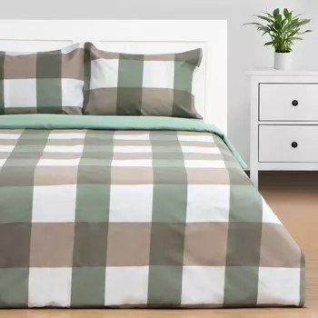 Постельное бельё 1.5-спальное «Этель» Olive cage, новосатин