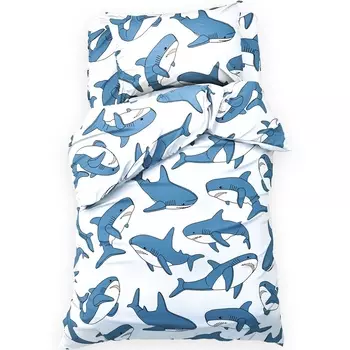 Постельное бельё 1.5-спальное «Этель» Funny shark (вид 2), бязь