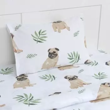 Постельное бельё 1.5-спальное «Этель. Мопсы», бязь