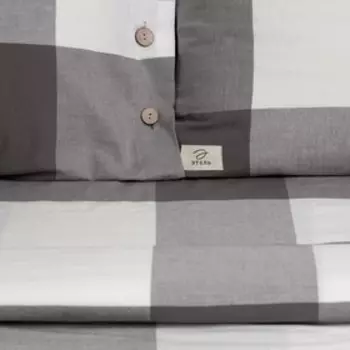 Постельное бельё 1.5-спальное «Этель. Серая клетка», жатый хлопок