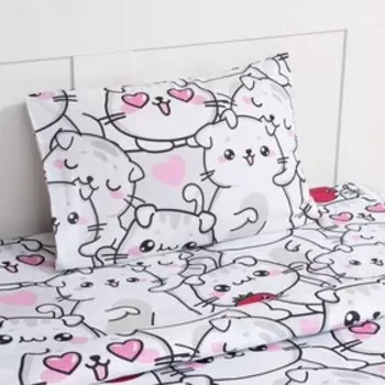 Постельное бельё 1.5-спальное «Этель» Sweet cats, бязь