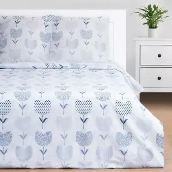 Постельное бельё 2-спальное «Этель» Тюльпаны (вид 1), поплин