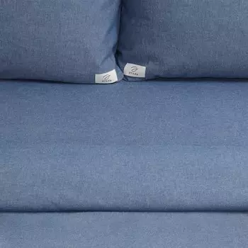Постельное бельё 1.5-спальное «Этель» Denim, жатый хлопок, синее