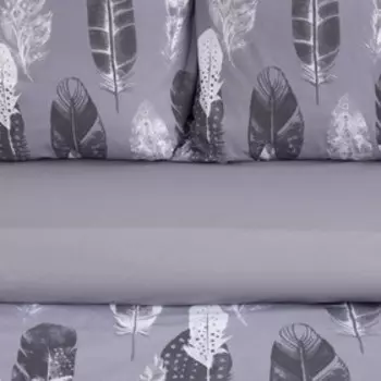 Постельное бельё Этель Дуэт «Перья» (вид 2) 143х215 см - 2 шт, 220х240 см, 70х70 см -2 шт, поплин 125 г/м