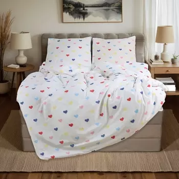 Постельное бельё дуэт «Этель» Сolored Hearts, поплин