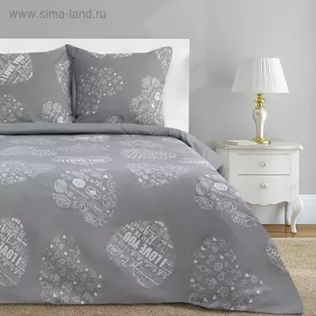 Постельное бельё "Этель" дуэт Te amo (вид 1) 143 х 215 см - 2 шт., 220 х 240 см, 70 х 70 см - 2 шт, бязь