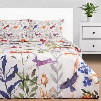 Постельное бельё евро «Этель» Animals, поплин