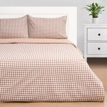 Постельное бельё евро «Этель» Cell, новосатин