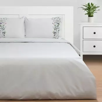 Постельное бельё евро «Этель» Flower strip (вид 2), поплин