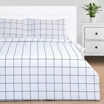 Постельное бельё евро «Этель. Клетка», бязь