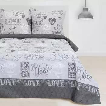 Постельное бельё евро «Этель» Love, бязь