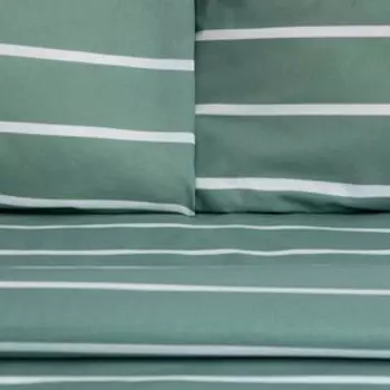Постельное бельё евро «Этель» Mint stripes, поплин