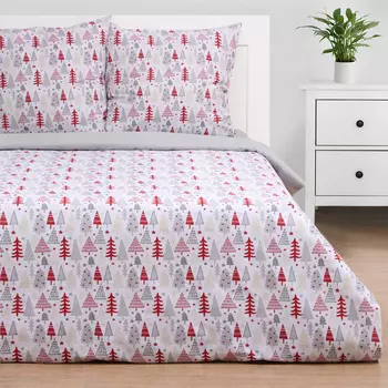 Постельное бельё евро «Этель» New Year's pattern, бязь