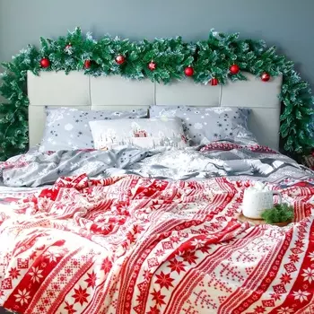 Постельное бельё евро «Этель» Snow time, бязь