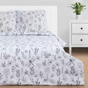 Постельное бельё евро «Этель. Стрекозы», бязь