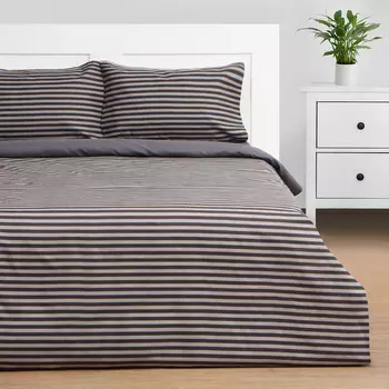 Постельное бельё евро «Этель» Strip, новосатин