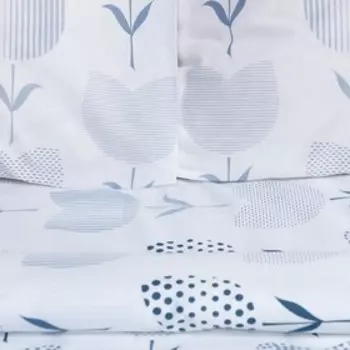 Постельное бельё евро «Тюльпаны (вид 1)», поплин