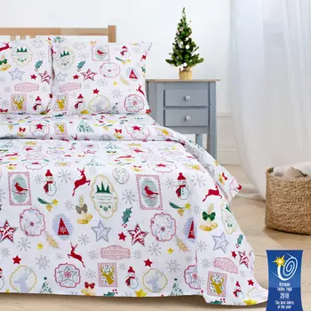 Постельное бельё евро «Этель. Зимний винтаж», поплин
