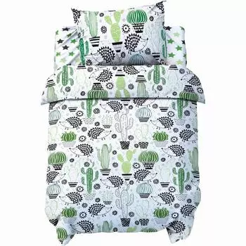 Постельное бельё детское Крошка Я «Ёжики и кактусы», 147х112 см, 60х120 + 20 см, 40х60 см