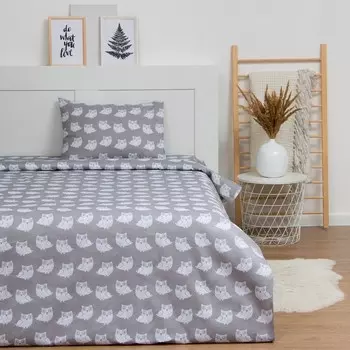 Постельное бельё LoveLife 1.5 сп «Совушки» 147х210,150х215,50х70 -1 шт, 100% хлопок, бязь 120 г/м2