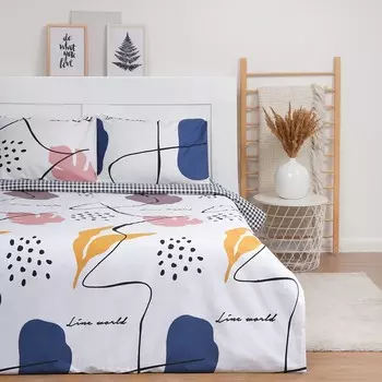 Постельное бельё LoveLife 1,5сп "Line world" 143х215см, 150х225см, 50х70см-2шт, 100% хлопок, сатин, 125г/м