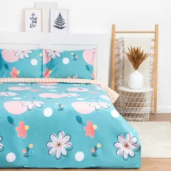 Постельное бельё LoveLife Евро «Цветы» 200х217 см, 225х240 см, 50х70 см-2шт,100%хлопок,сатин,125г/м