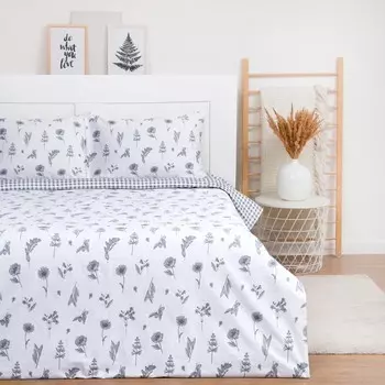 Постельное бельё LoveLife евро "Dark flowers" 200х217см, 225х240см, 50х70см-2шт,100% хлопок, сатин, 125г/м