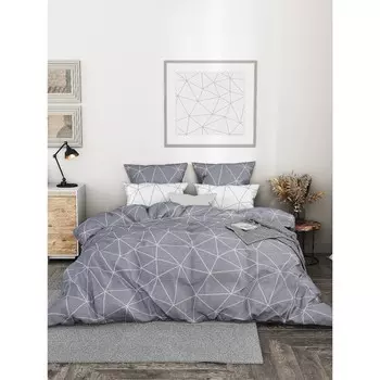 Постельное бельё 1,5сп Ночь Нежна Грань 2 сер 145х215, 150х215, 70х70см 2шт, поплин 110г/м, хл100%