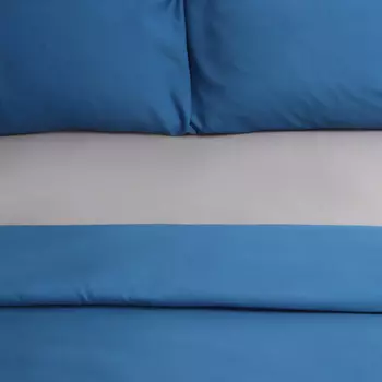 Постельное бельё Павлайн 2сп небесный+серый 175х215, 180х215, 70х70см 2шт полисатин 70г/м, полиэстер 100%