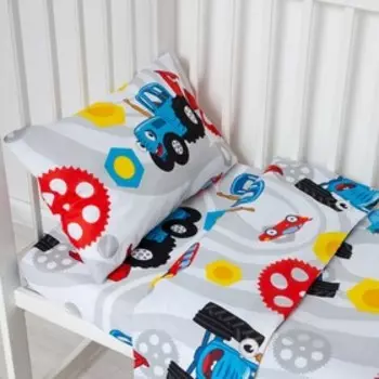 Постельное бельё ясельный «Синий трактор. Стройка», бязь