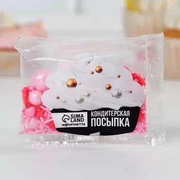 Посыпка кондитерская фигурная «Звёзды»: розовая, 25 г.