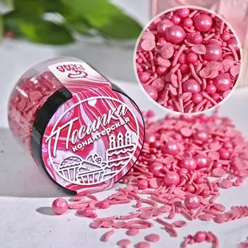 Посыпка кондитерская KONFINETTA: фуксия, 50 г.