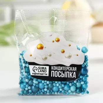 Кондитерская посыпка новогодняя для торта, мягкая, голубая, 50 г