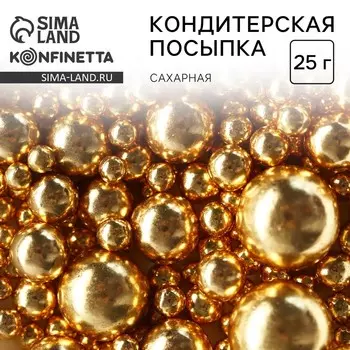 Кондитерская посыпка новогодняя для торта, золотая, 25 г.