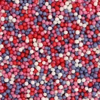 Посыпка кондитерская с мягким центром «Бисер»: сиреневый, красный, розовый, серебро, 50 г