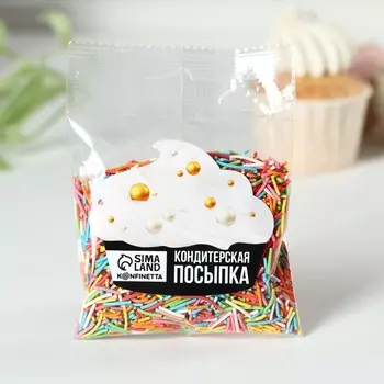 Кондитерская посыпка для куличей вермишель «Светлой Пасхи»: красная, желтая, голубая, розовая, зелёная, белая, 50 г.