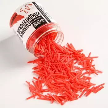 Посыпка соломка из глазури «Клубничная» для десертов и куличей, 30 г.