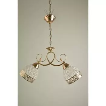 Потолочный светильник, 60Вт, E27, 13x45x30 см, цвет золотой, белый