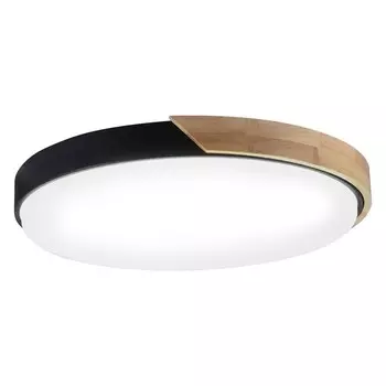 Потолочный светильник, 72Вт, LED, 45x45x4 см, цвет черный, дерево