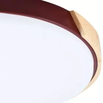Потолочный светильник, 72Вт, LED, 45x45x4 см, цвет рубиновый, дерево