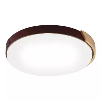 Потолочный светильник, 72Вт, LED, 45x45x4 см, цвет рубиновый, дерево