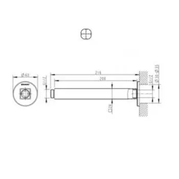 Потолочный встраиваемый кронштейн для душа BRAVAT Built-in P7436C-RUS, хром