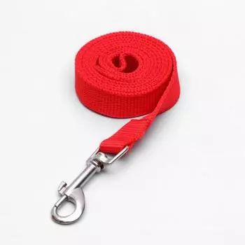 Поводок 120 х 2 см, полиэстер, красный