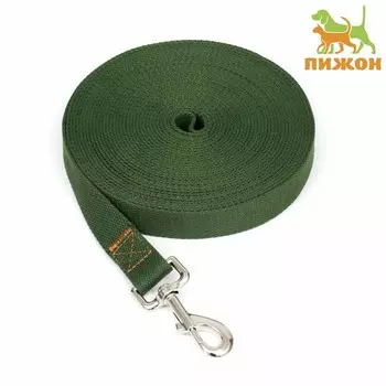 Поводок брезентовый, 10 м 2.5 см, хаки