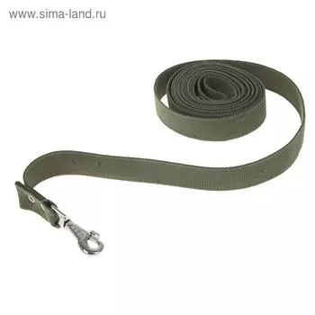 Поводок брезентовый 5 м 3.5 см, хаки/тёмно-зелёный