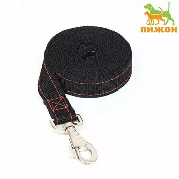 Поводок двухслойный с усиленным карабином, 2 м 2.5 см, чёрный