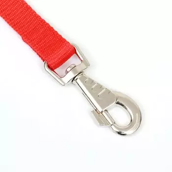 Поводок двухслойный с усиленным карабином, 3 м 2 см, красный