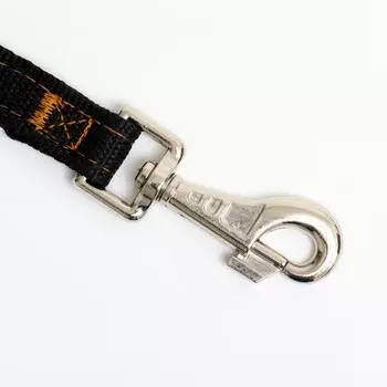 Поводок двухслойный с усиленным карабином, 3 м х 2 см, чёрный