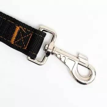 Поводок двухслойный с усиленным карабином, 3 м 3 см, чёрный